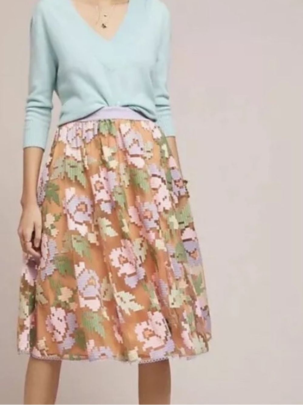 Anthropologie Maeve Pixelated Tulle Skirt XS Runs Large (up to medium)